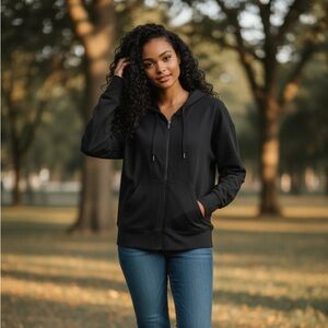 RBX 1X Black Performance Zip Hoodie | Plus Size Athleisure Jacket